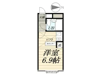 ベルピア渋沢第2(ワンルーム/2階)の間取り写真