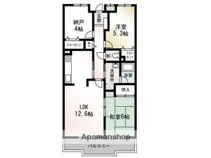 サンヒルズ天神(3LDK/2階)の間取り写真