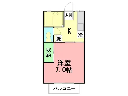 TAP安藤7(1K/2階)の間取り写真