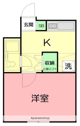 ビューパレス湘南辻堂(1K/1階)の間取り写真