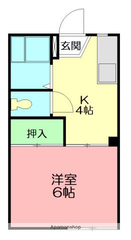 コーポ桐谷(1K/1階)の間取り写真