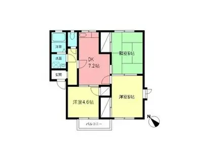 ドミール宮の下A(3DK/2階)の間取り写真