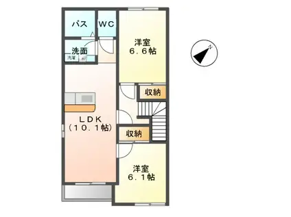 パラディ(2LDK/2階)の間取り写真