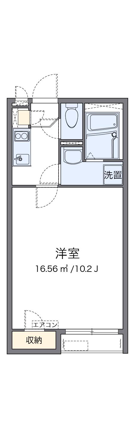 クレイノ湘南美住町(1K/2階)の間取り写真