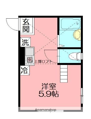 プライムテラス東海大学前Ⅱ(ワンルーム/1階)の間取り写真