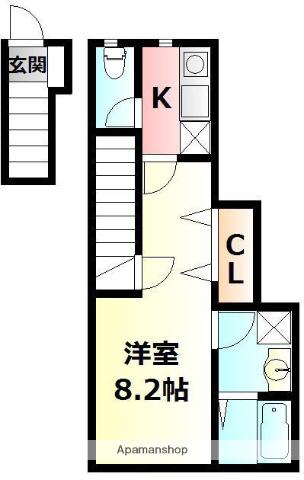 クラウンハイツⅠ(1K/2階)の間取り写真