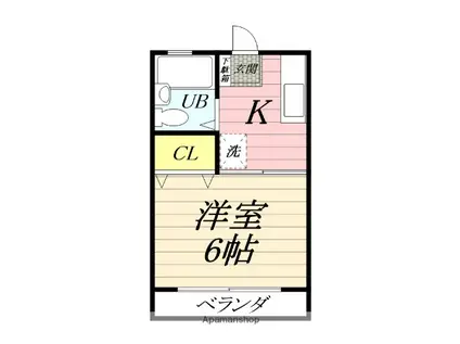 ヤマフジハイツ D(1K/2階)の間取り写真