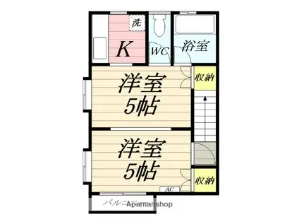 ミントハウス(2K/2階)の間取り写真