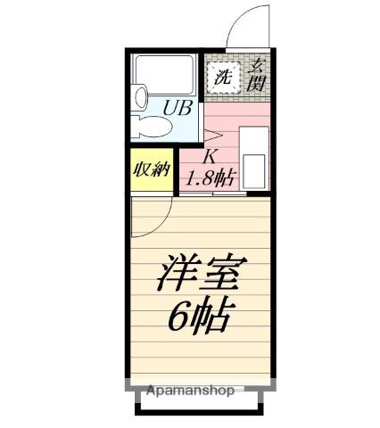 シティハイム 池上B(1K/1階)の間取り写真
