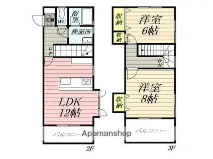 五百羅漢アパートメント(2LDK/2階)の間取り写真