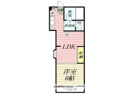 ライフピアモア平塚(1LDK/3階)の間取り写真