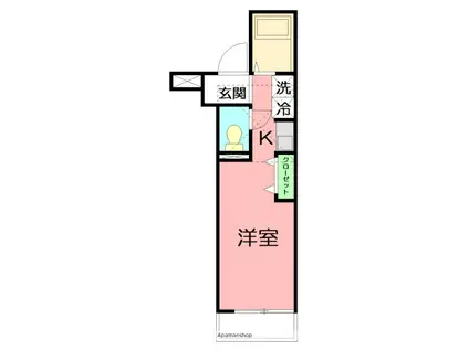 シーズン茅ヶ崎(ワンルーム/2階)の間取り写真