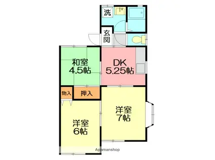ヴィラ石原G(3K/2階)の間取り写真