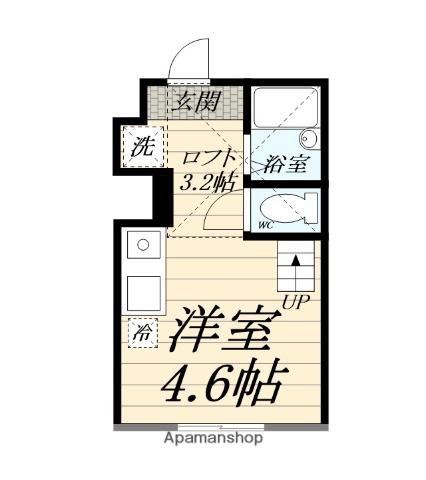 プライムテラス南林間Ⅲ(ワンルーム/2階)の間取り写真
