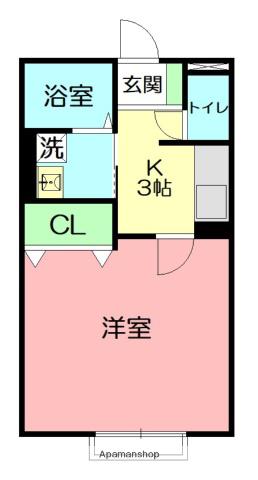 センチュリーハイムⅢ(1K/1階)の間取り写真