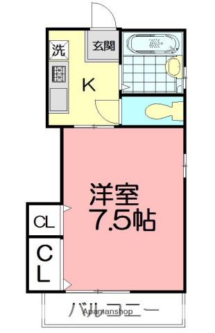 シージョイⅡ(1K/2階)の間取り写真