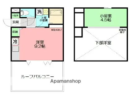 LIFESHIP D棟(ワンルーム/2階)の間取り写真