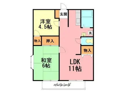 第二レジデンス湘南(2LDK/1階)の間取り写真