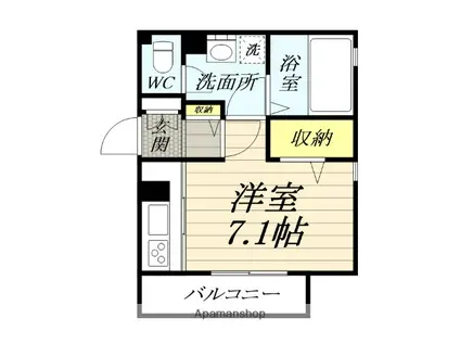 FIORE湘南(1K/1階)の間取り写真