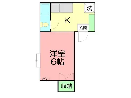 アルコーブ53(1K/1階)の間取り写真