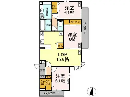 サザンショア東海岸(3LDK/3階)の間取り写真