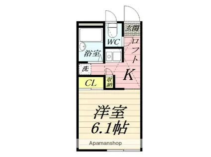 パレス泉Ⅲ(ワンルーム/2階)の間取り写真