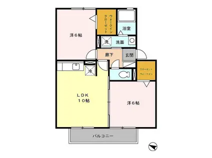 ラ・メゾン・ベルテ(2LDK/2階)の間取り写真