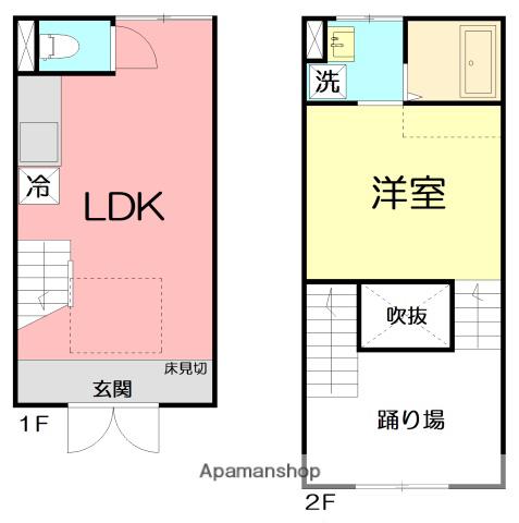 TSUBANA E棟(1LDK)の間取り写真
