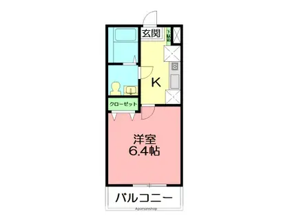 MQUARTO湘南海岸公園Ⅱ(1K/2階)の間取り写真