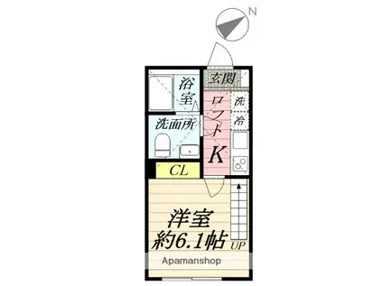 アザーレ・ソラ東海大学前B(1K/2階)の間取り写真