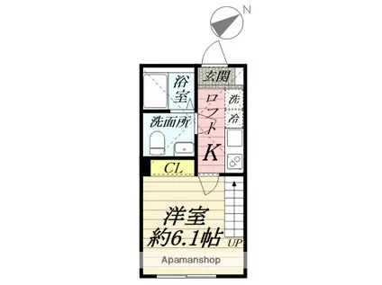 アザーレ・ソラ東海大学前B(1K/1階)の間取り写真