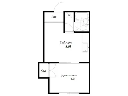 ラ・ベル・エポック平塚(1DK/2階)の間取り写真