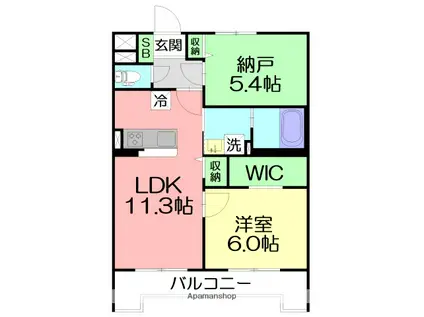 リベルタ(1SLDK/4階)の間取り写真