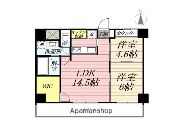 GRANDREVE茅ヶ崎幸町(2LDK/6階)の間取り写真