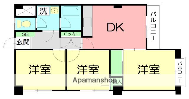 藤沢ハイツ(3LDK/2階)の間取り写真