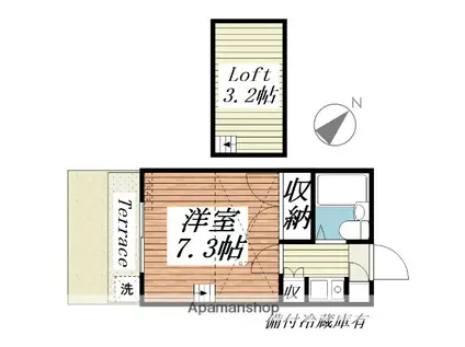 ゼフィランサス大磯(1K/1階)の間取り写真