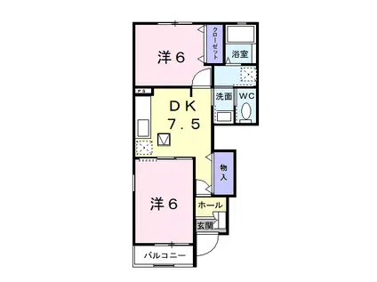 サンステージⅢ(2DK/1階)の間取り写真