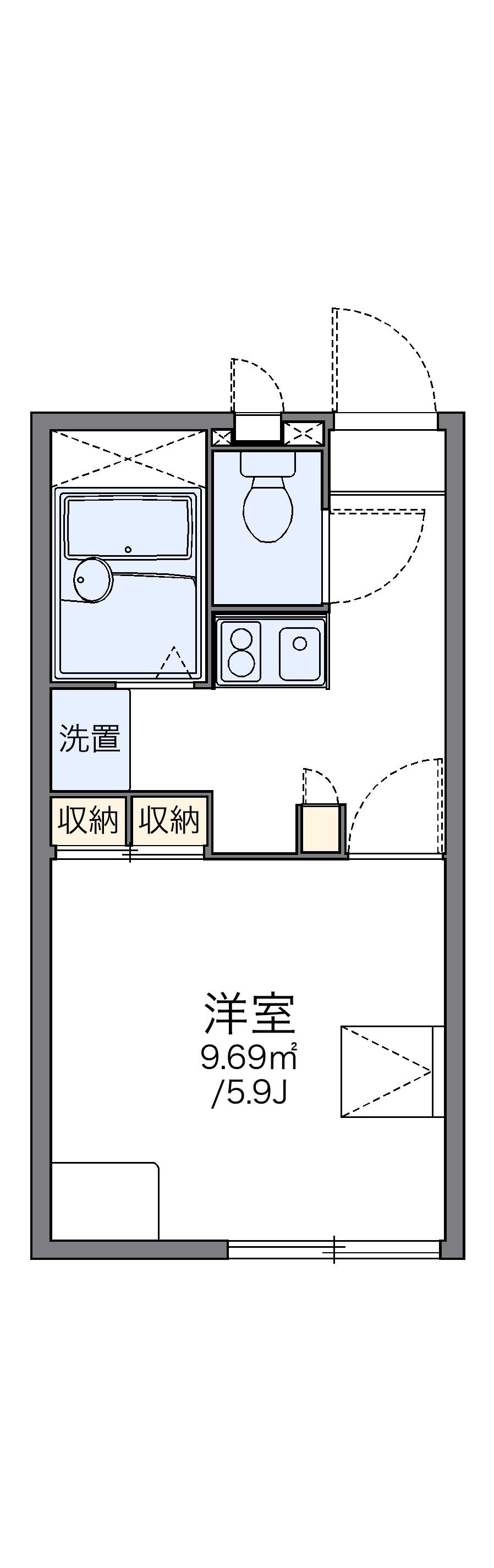 レオパレスミーテ(1K/2階)の間取り写真