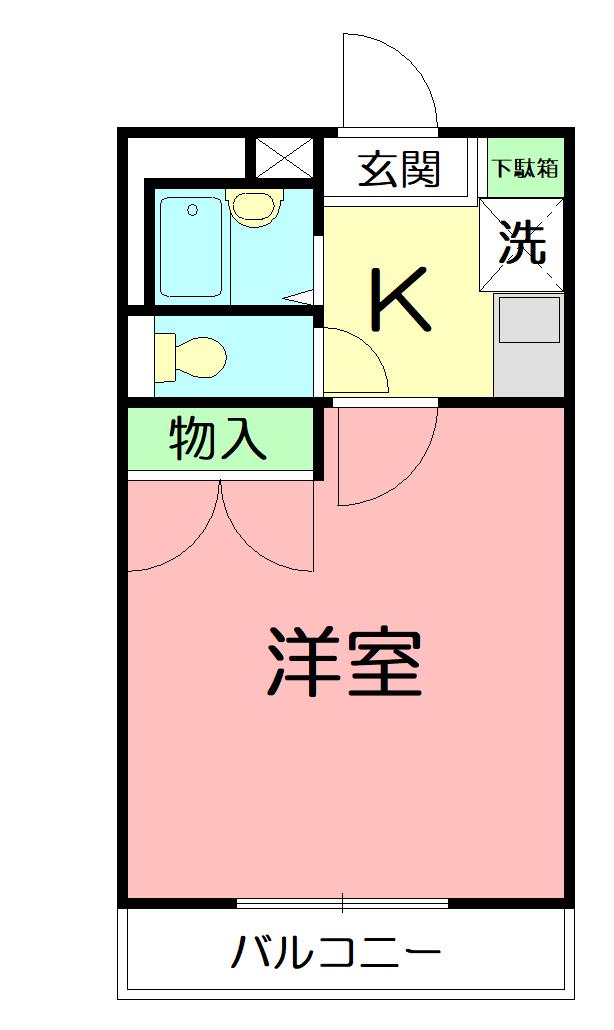 レオパレスセジュールⅠ(1K/2階)の間取り写真