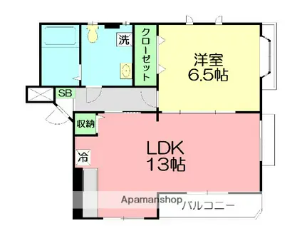 ヴィレッジ高浜台(1LDK/3階)の間取り写真