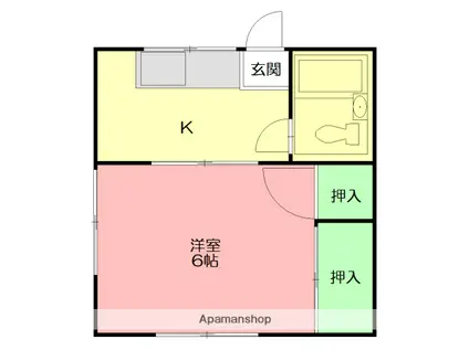 みつだハイツ(1K/1階)の間取り写真