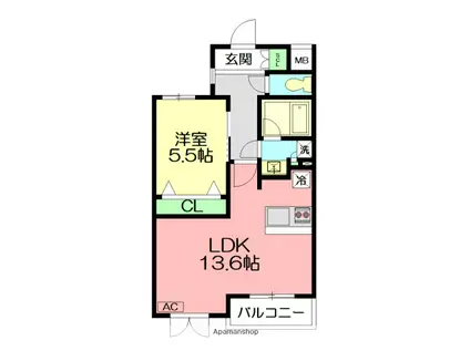 ヴィル ドミール(1LDK/3階)の間取り写真