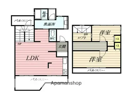 ヴィーナマンションB棟(2LDK/2階)の間取り写真