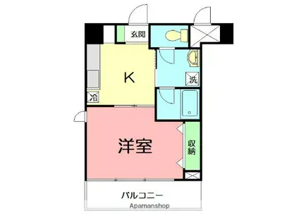 OHANA茅ヶ崎(1K/2階)の間取り写真