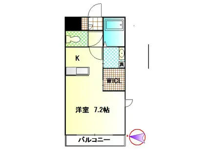 グランソレイユ 二子(1K/1階)の間取り写真