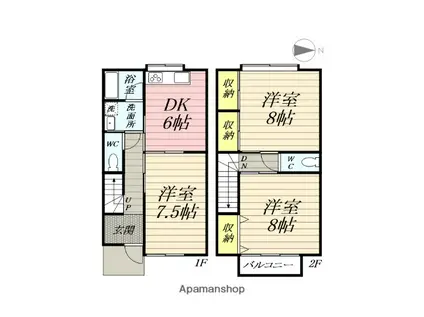 シャルムコジマ(3DK/1階)の間取り写真