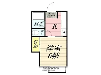 アンベリール秦野(1K/2階)の間取り写真