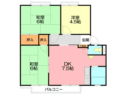 熊沢ハイツ3(3DK/2階)の間取り写真