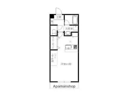 長塚ハイツ(1K/3階)の間取り写真