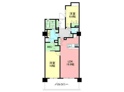 グランドメゾン鵠沼橘(2LDK/2階)の間取り写真